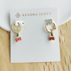 Kendra Scott Cherry Huggie Earrings, Gold Berry Kyocera Opal